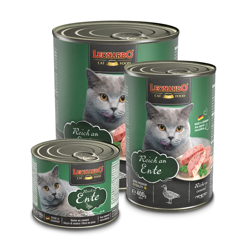 LEONARDO Reich an Ente – Katzennassfutter