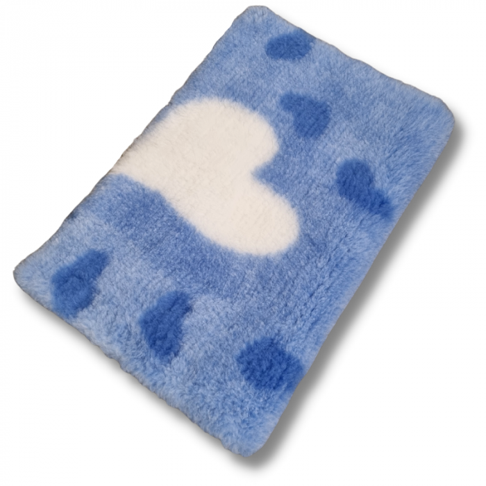 VET BED BIG HEART - BLAU-ANTIRUTSCH HUNDEMATTE 150x100cm