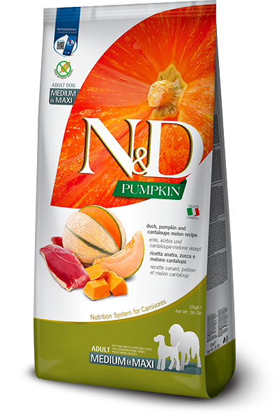 N&D Pumpkin canine Duck & Cantaloupe Melon Adult Medium & Maxi