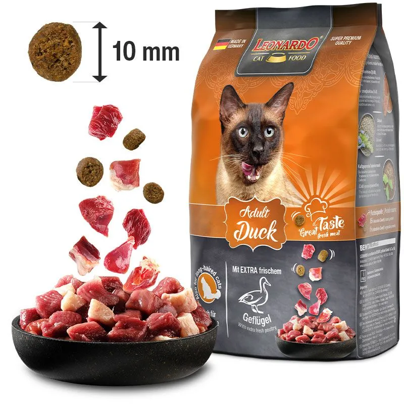 LEONARDO Adult Duck – Katzentrockenfutter mit Ente