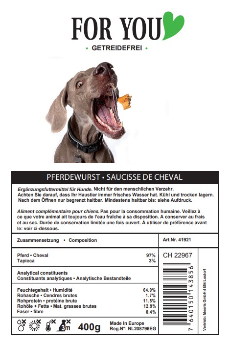 For You Trainingswurst Pferd 400g