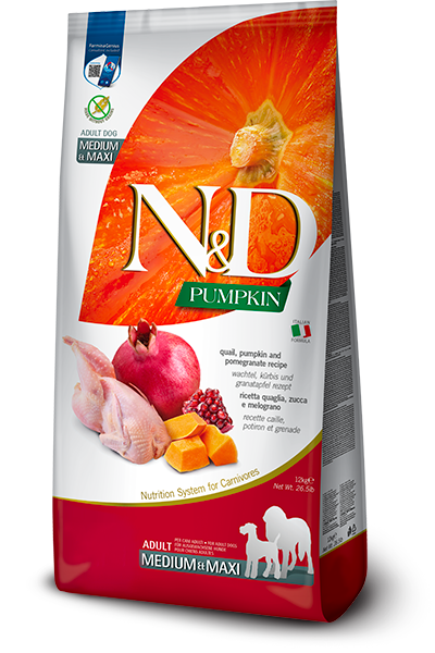 N&D Pumpkin canine Quail & Pomegranate Adult Medium & Maxi