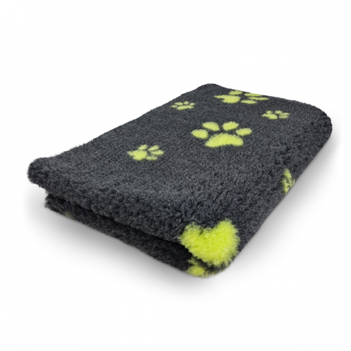 VET BED GROSSE UND KLEINE PFOTEN - ANTHRAZIT & GRÜN - ANTI RUTSCH HUNDEMATTE