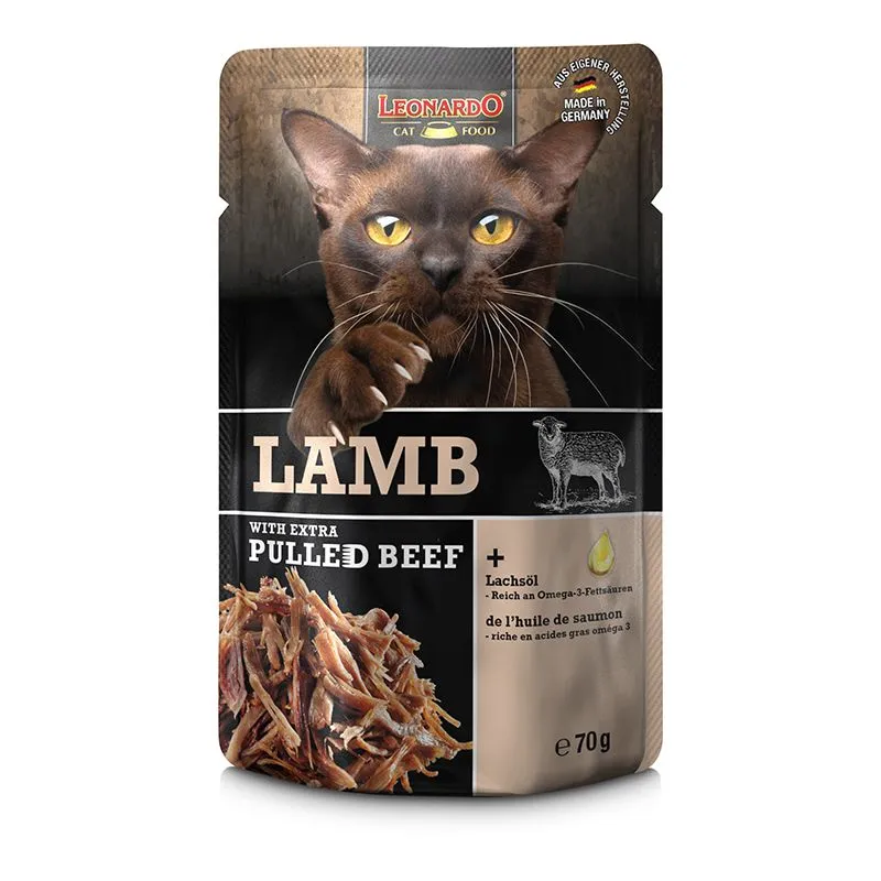 LEONARDO Lamb mit extra Pulled Beef – Katzennassfutter