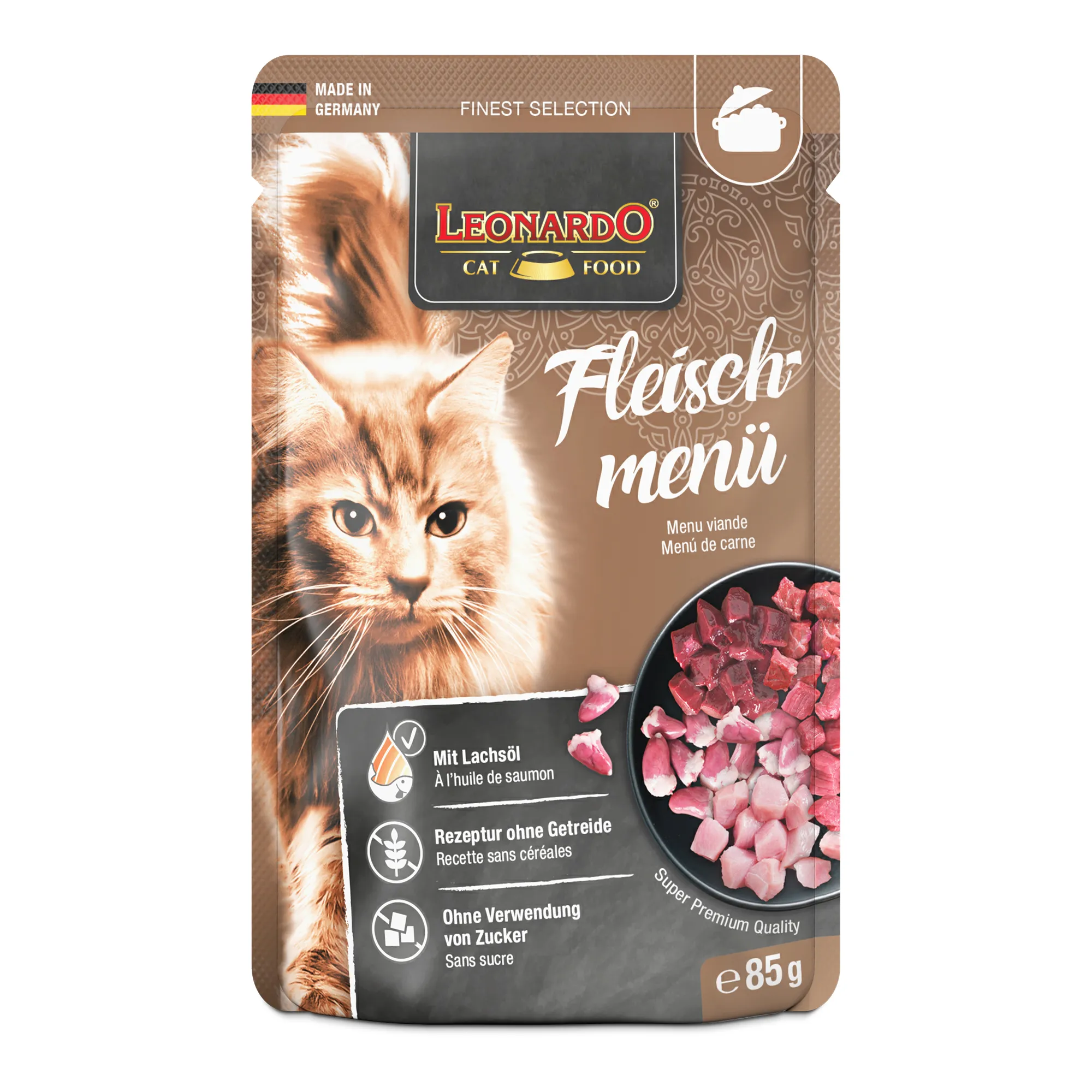 Leonardo Fleischmenü 85 g – Nassfutter für Katzen