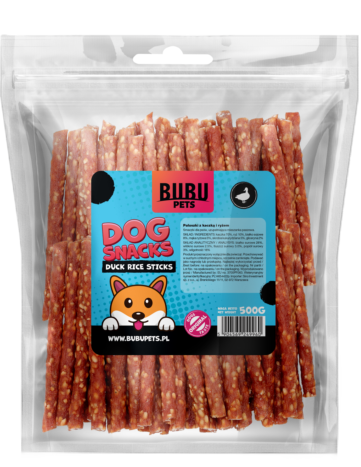 Entenfleischsticks mit Reis 500 g