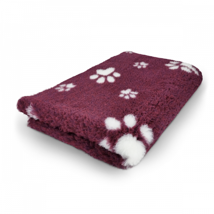 Vet Bed - Bordeaux mit Weißen Pfoten