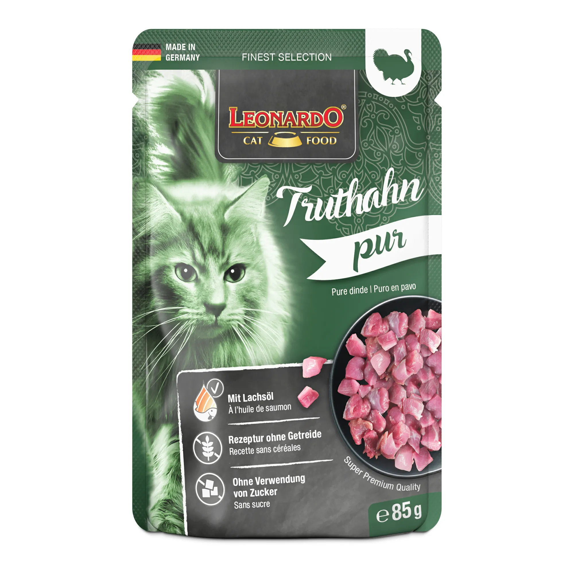 Leonardo Truthahn pur 85 g – Nassfutter für Katzen