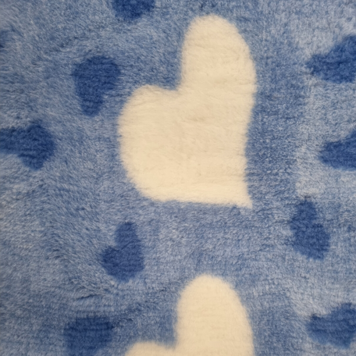 VET BED BIG HEART - BLAU-ANTIRUTSCH HUNDEMATTE 150x100cm