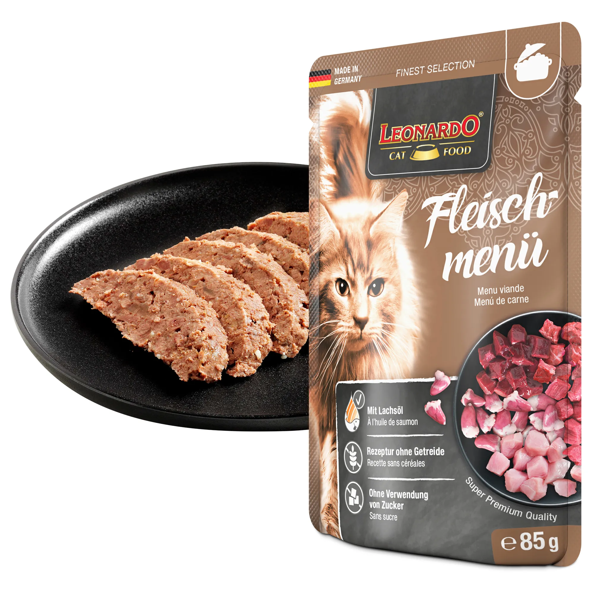 Leonardo Fleischmenü 85 g – Nassfutter für Katzen