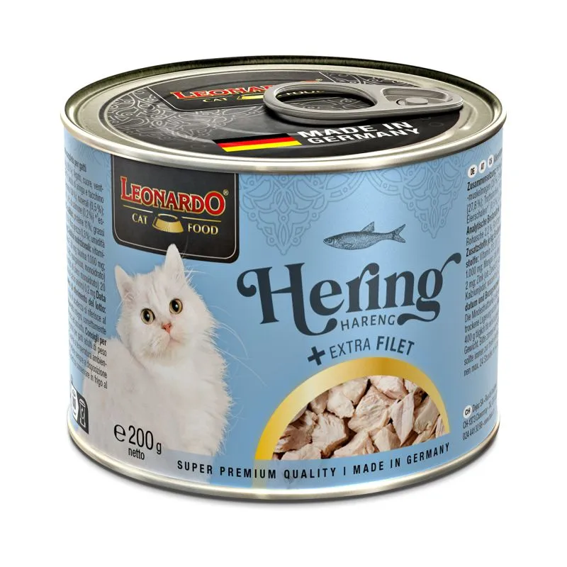 LEONARDO Hering mit extra Filet – Katzennassfutter